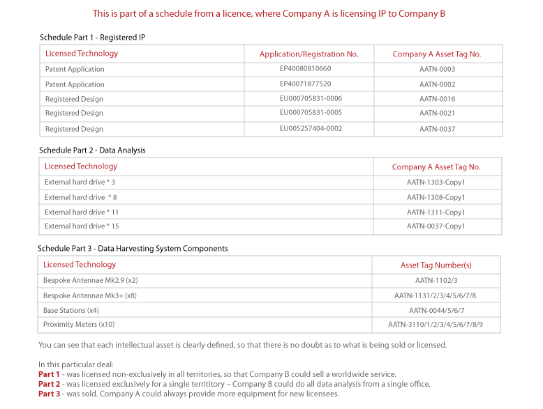 Licence Schedule